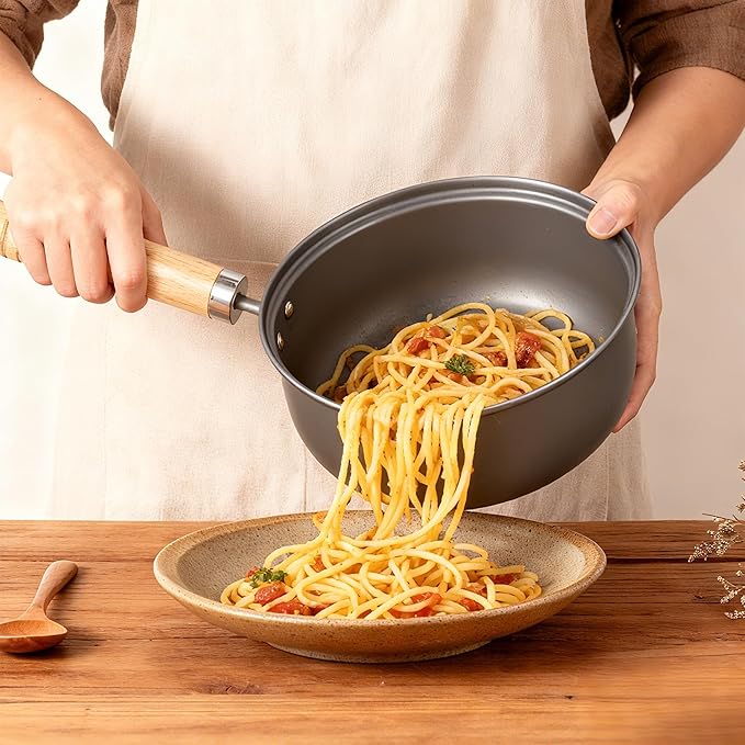 Tianium Sauce Pot with Lid,Nonstick 2.0 Quarts Small Pot With Handle,Pure Titanium Non-Coating Small Kitchen Cooking Pot, Light Weight,Easy to clean.