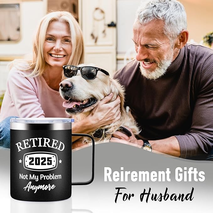 12oz Retirement Mug, Retired Under New Management See Wife For Details Mug, Mens Retirement Gifts, Retired Gift for Husband form Wife
