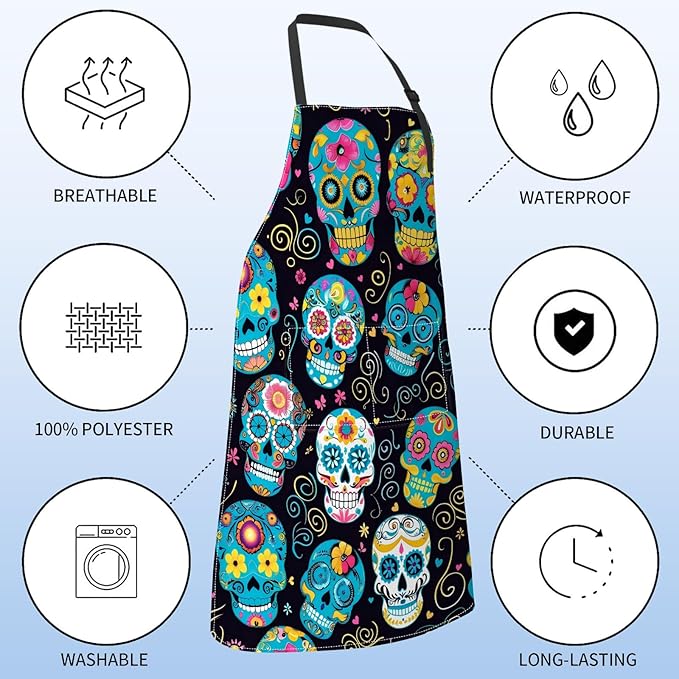 Fun Space Adventure Apron for Women with Rocket and Planet,28x33in