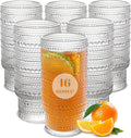 6pcs Hobnail Drinking Glasses Set, 16 oz Vintage Glassware Drinking Glasses, Clear Water Glasses Tumbler, Cups for Kitchen, Juice, Beer, Cocktail, Whiskey