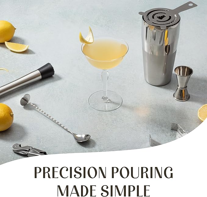 Mixology & Craft 16-Piece Cocktail Shaker Set - Bartender Kit & Home Bar Accessories, Stainless Steel Barware with Ice Bucket - Gift Ready