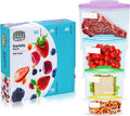 Reusable Food Storage Bags – 260 Pack Variety Pack (Snack, Sandwich, Quart, Gallon) – BPA-Free, Leakproof Zipper Bags with Expandable Bottom – Freezer Bags Safe, Kitchen & Pantry Organizer