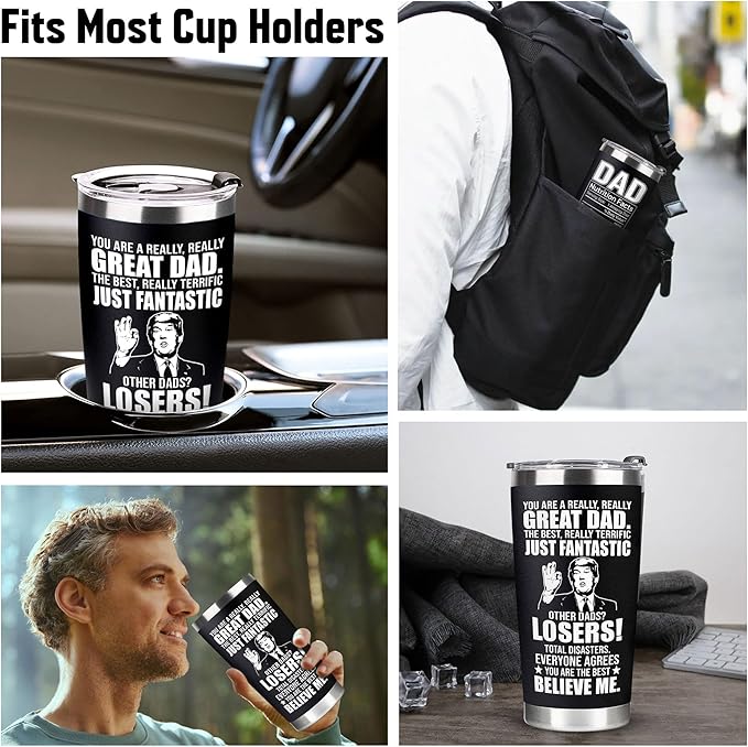 Christmas Gifts for Dad, Men - Gifts for Dad from Daughter, Son - Dads Birthday Gift Ideas, Happy Birthday gifts for Dads, Fathers - Best Dad Ever Gift, Present for dads - 20 Oz dad Tumbler