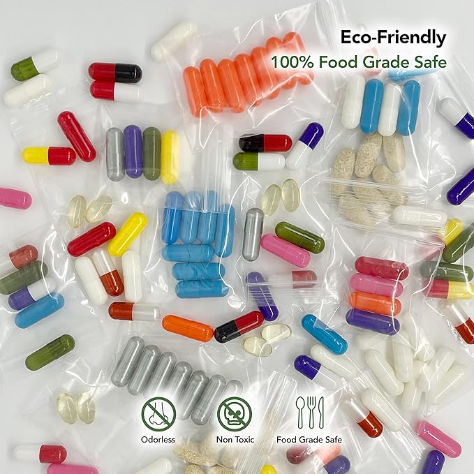 1.5 x 2 Inch Resealable Plastic Bags 1000 Pack — Clear Reclosable Mini Bags with Zipper Seal for Jewelry, Beads, Small Parts, Crafts, Hardware