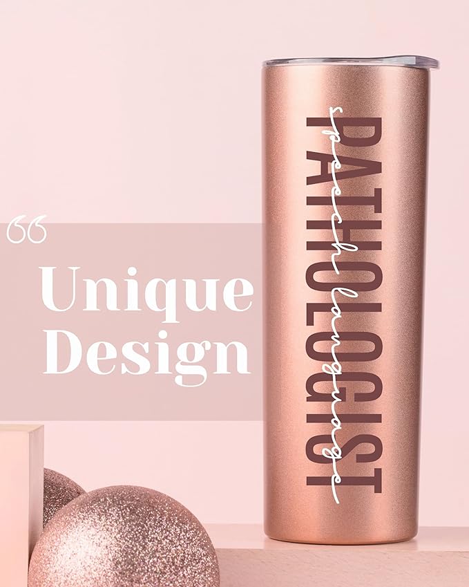 Speech Language Pathology Gifts for Women, Gifts for SLP on National Speech Pathologist Day, Birthday and Chirstmas, 20 oz Insulated Stainless Steel Travel Tumbler - SLP