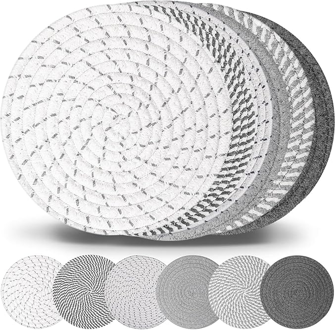 Billbotk 10" Trivets for Hot Dishes, Hot pots and Pans, Set of 6, Heat Resistant Pot Holders for Kitchen, Hot Pads for Countertops