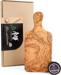 Olive Wood Cutting Board - 34cm (13.4") Large Chopping Board with Hanging Hole - Rustic Mediterranean Kitchen Board for Chopping, Slicing, and Serving - Durable Design with Beeswax Finish