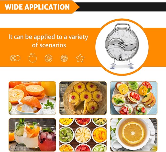 WICHEMI Commercial Vegetable Slicer Machine Manual Fruit Slicer Potato Slicer Stainless Steel Vegetable Fruit Cutter Food Slicing Machine for Potatoes Lemons Tomatoes Onions