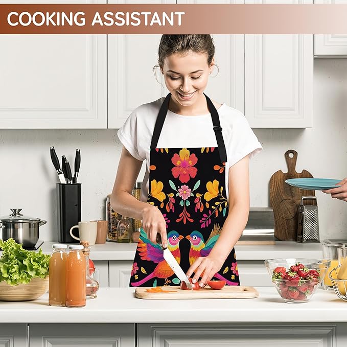 Adjustable Kitchen Apron with Pockets for Women and Men,Soft Chef Apron for Cooking, BBQ, and Grill