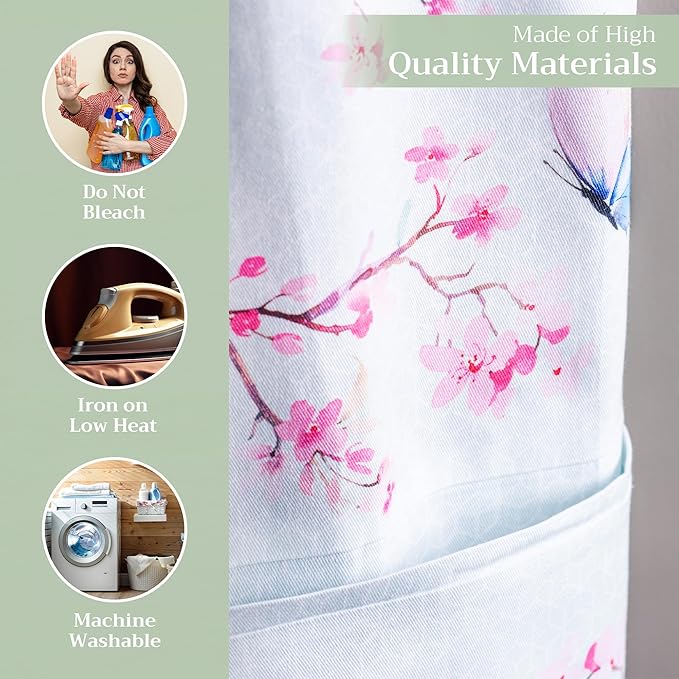 Maison d' Hermine 100% Cotton Apron for women with Pocket Kitchen Chef Apron for Men Cooking Gardening Server Waitress