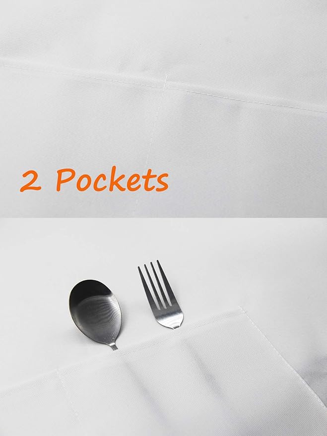 White Aprons Bulk with Pockets for Women Girls Adults Chef, Set of 10 Kitchen Bib Apron for Cooking Baking Restaurant Painting DIY (10, White)