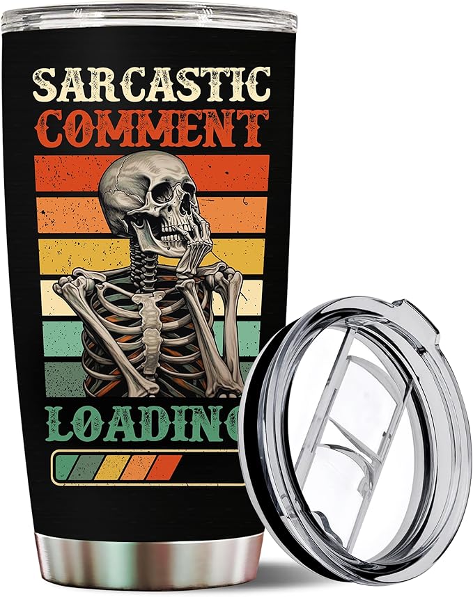 Funny Gifts Sarcastic Comment Loading Travel Cup Coffee Mug Stainless Steel Tumbler 20oz Birthday Christmas Gag Gift For Men Women Friend Coworker Present Ideas for Work Bestie Boss