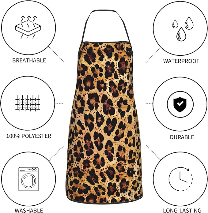 Apron with Pockets for Cooking Chef Kitchen Work Gardening and Salon Size 20.4x28.3 Inch