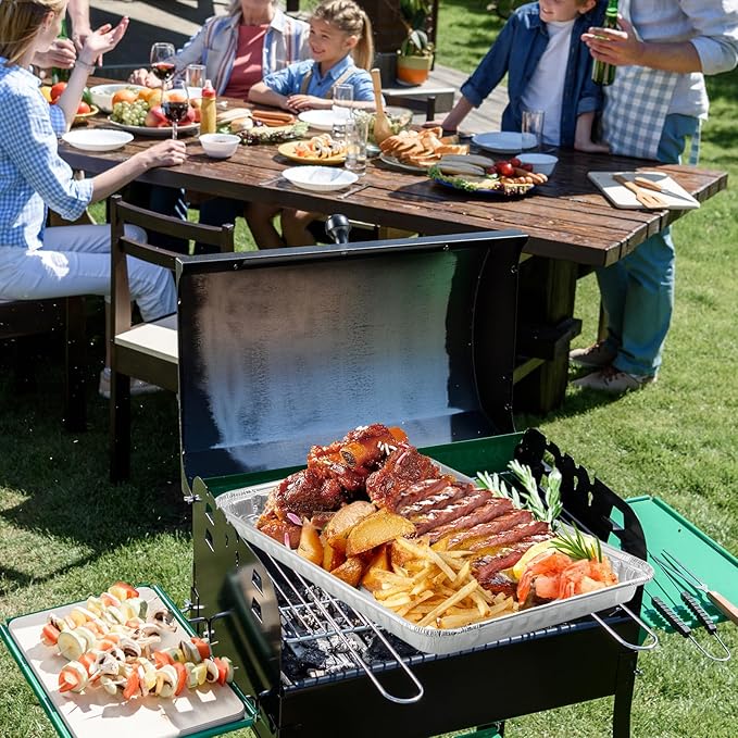 20 Pack Disposable Aluminum Foil Grill Topper Pans with Holes, Perforated Grill Grate Liners Trays for Outdoor Grills, BBQ Grill Accessories for Outdoor Cooking and Camping, 16.2 x11.7 Inch