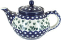 Blue Rose Polish Pottery - Blue Alyce Medium Teapot - 4 Cup Capacity - Hand-Painted Polish Pottery Ceramic Coffee & Tea Server