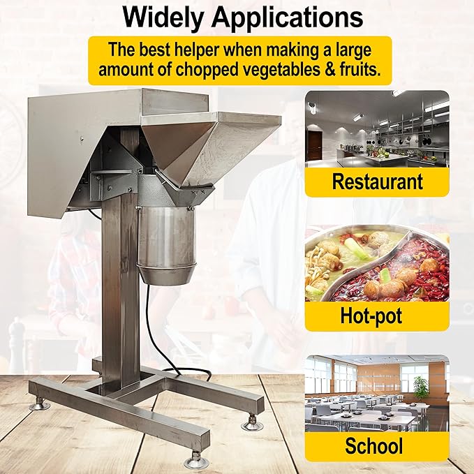 TECHTONGDA Fruit Vegetables Grinder Crusher Tomato Paste Making Machine Commercial Food Processor Chili Ginger Garlic Chopper 220V with Inlet Dia 8.27 Inch for Crushing Grinding Fruits & Vegetables