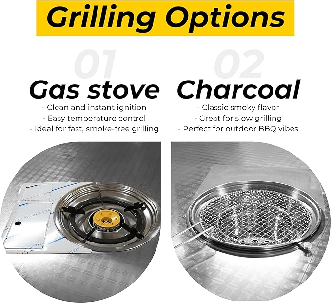 37.5" X 27" Korean BBQ Grill Foldable Outdoor Small Table Gas set