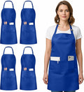 Utopia Kitchen 4 Pack Bib Apron Adjustable with 2 Pockets, Water and Oil Resistant, Cooking Kitchen Chef Apron for Women Men