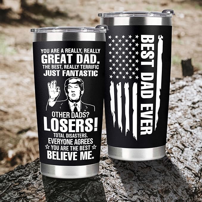 Christmas Gifts for Dad, Men - Gifts for Dad from Daughter, Son - Dads Birthday Gift Ideas, Happy Birthday gifts for Dads, Fathers - Best Dad Ever Gift, Present for dads - 20 Oz dad Tumbler