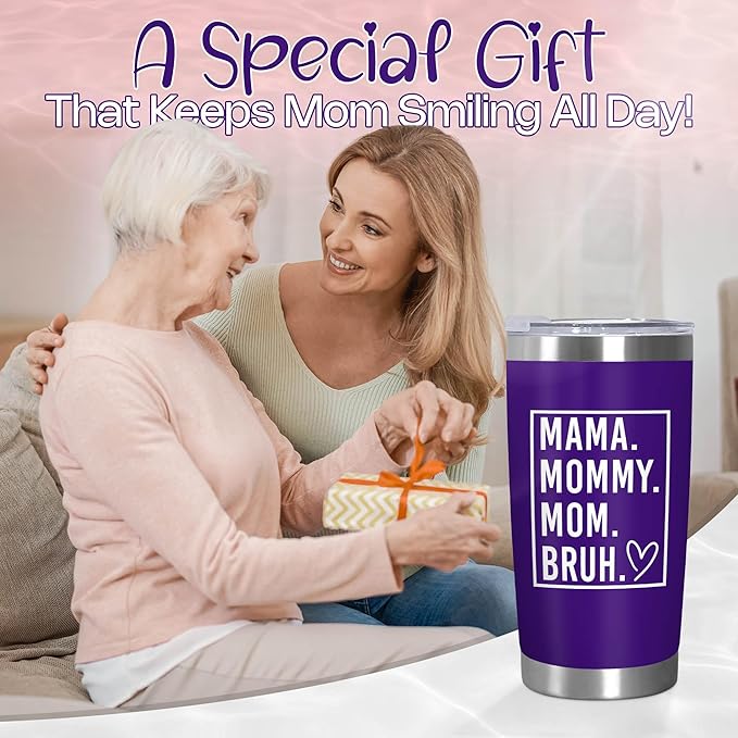 TEEZWONDER Christmas Birthday Gifts for Mom from Daughter Son - Stainless Steel Insulated Coffee Tumbler with Lid 20 oz - Gifts Ideas for Mother Mama Grandma, Funny Tumblers for Women