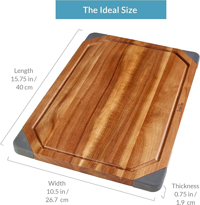 Wooden Cutting Board for Kitchen - Acacia Cutting Board with Juice Grooves - Cheese Tray - Wood Tray for Appetizer - Cheese Board - Charcuterie Board - House Warming Gifts - Birthday Gifts