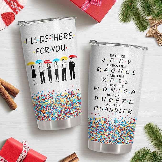 34HD Gifts for Friends, Friend Tumbler with Lid 20 oz Stainless Steel, Best Friend Cup, Friends Coffee Mug, Birthday Gifts for Women Men Christmas Gift