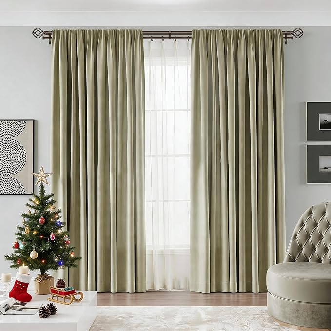 KAMANINA 1 Inch Double Curtain Rod 72 to 144 Inches (6-12 Feet), Antique Bronze Curtain Rods for Windows 66 to 120, Heavy Duty Telescoping Drapery Rods with Twisted Cage Finials