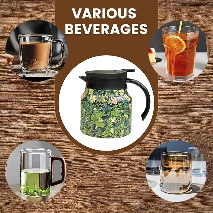 thermal teapot with infuser,Tea Pot with Infusers for Loose Tea,1000ML Thermal Teapot with Removable Infuser & Lid (D)