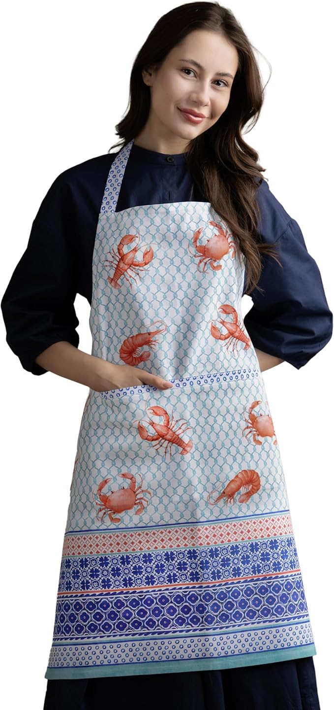 Maison d' Hermine 100% Cotton Apron for women with Pocket Kitchen Chef Apron for Men Cooking Gardening Server Waitress