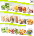 20 Pack Reusable Sandwich Bags, BPA Free Food Storage Bags, Extra Thick Leakproof Plastic Free Ziplock Bags for Meal Prep, Fruits, Sandwich, Snack, Travel Items