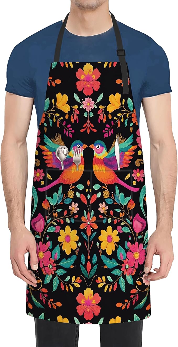 Adjustable Kitchen Apron with Pockets for Women and Men,Soft Chef Apron for Cooking, BBQ, and Grill