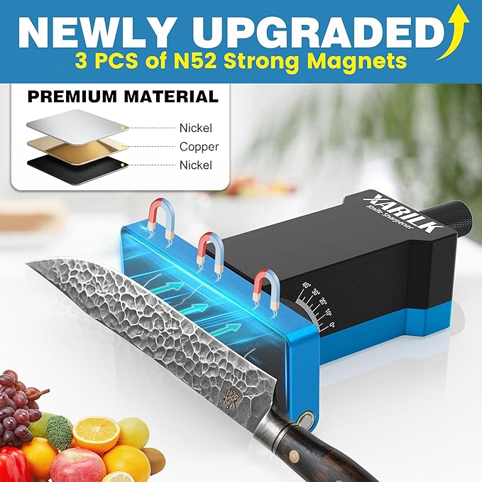 Upgraded Rolling Knife Sharpener Kit – Adjustable 10 – 40°, Removable Diamond Stones (320#, 800#, 2000#), Compact & Portable – Premium Knife Sharpening System for Kitchen & Outdoor Use
