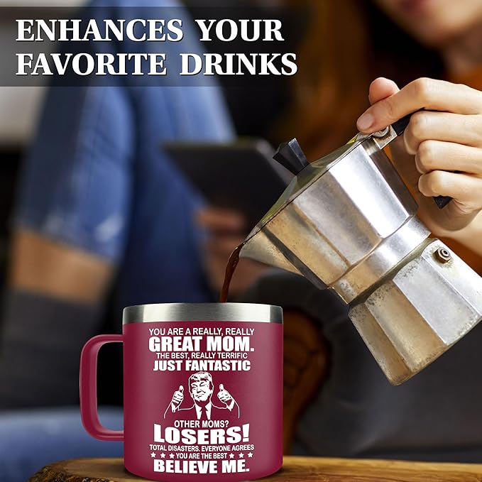 Gifts for Mom from Daughter, Son - Christmas Gifts for Mom, Wife, Women - Moms Birthday Gift Ideas, Cool Birthday gifts for Moms, Mothers - Best mom Mug, Funny moms Coffee Mug 14oz