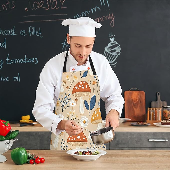 Adjustable Kitchen Apron with Pockets for Women and Men,Soft Chef Apron for Cooking, BBQ, and Grill