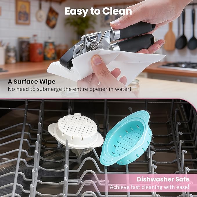 3 PCs Canning Tool Duo — 1 Pack Magnetic Can Opener Bundle with 2 Packs Can Strainers Fit for 3.0''|3.5''|4.0-inches Can | Quick Strain Can Strainers | Easy to Use | Essential Kitchen Gadgets