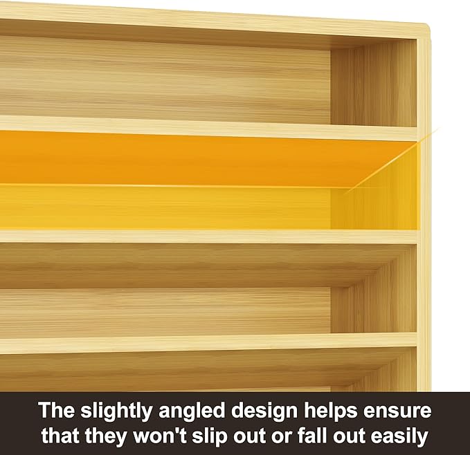 Orimade 4 Tier Spice Rack Organizer for Cabinet, Freestanding Bamboo Seasoning Rack for Countertop, Cupboard, Pantry, Kitchen, 13.18 x 4.13 x 12.2 inches(Spice Jars Not Included)