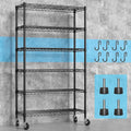 2300LBS Wire Shelving Unit, 36"W x 14"D x 75"H Metal Standing Shelf Units with Wheels / Leveling Feet, 6 Tier, Adjustable, Heavy Duty, and NSF Storage Shelves, Rolling Metal Shelving Wire Rack