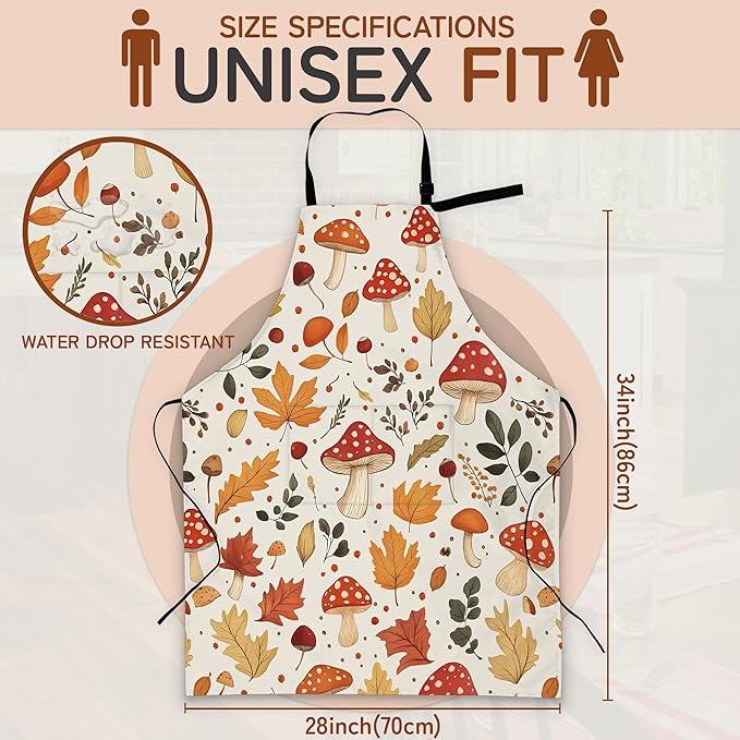 Adjustable Kitchen Apron with Pockets for Women and Men,Soft Chef Apron for Cooking, BBQ, and Grill