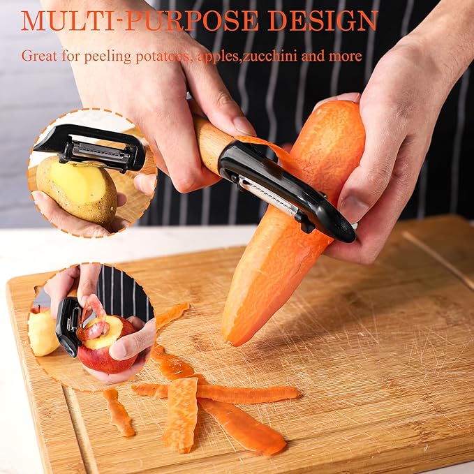 Vegetable Peeler Stainless Steel Potato Peeler,3 In 1 Julienne Peeler I-Shaped Kitchen Peeler for Cucumber Veggie Carrot Fruit