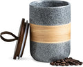 Airtight Coffee Storage Container Jar with Lid, Ceramic Kitchen Food Storage Jars for Spice Sugar Cookie, Coffee Bean Stackable Decorative Jars for Housewarming, Grey & 28 fl.oz