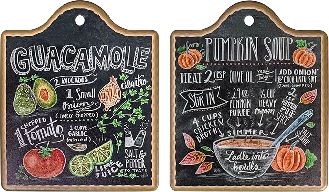 2-Pcs Ceramic-Cork Trivets - Extra Thick Hot Pads for Kitchen, Trivets for Hot Dishes, Pots and Pans (Vintage Style)