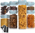 Cheer Collection Airtight Food Storage Containers, Kitchen Storage Containers for Pantry, Set of 7 Food Containers with Lids Airtight, Pantry Storage Containers & Organizers with Lids, Blue