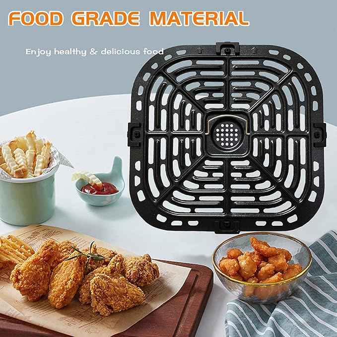 Instant Vortex Upgraded Grill Pan with Rubber Bumpers, Nonstick, Dishwasher Safe for 5.7QT, 6QT Air Fryers