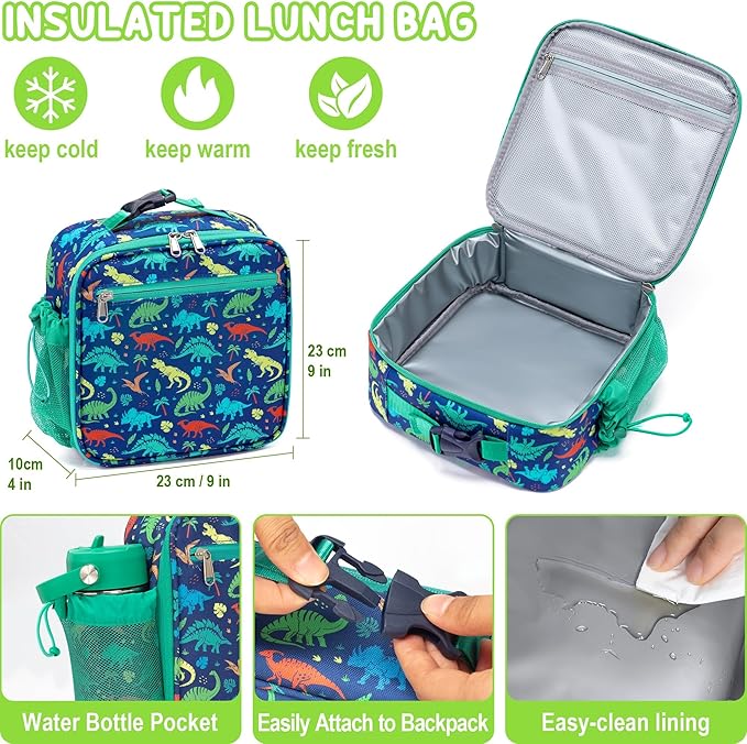 Fimibuke Bento Box for Kids Adult - Leakproof 3-4 Compartments Lunch Bento Box Set with Insulated Food Jar, Water Bottle, Lunch Bag, Sauce Cup & Cutlery for Toddler Teen Shcool Girl Boy Age 3+