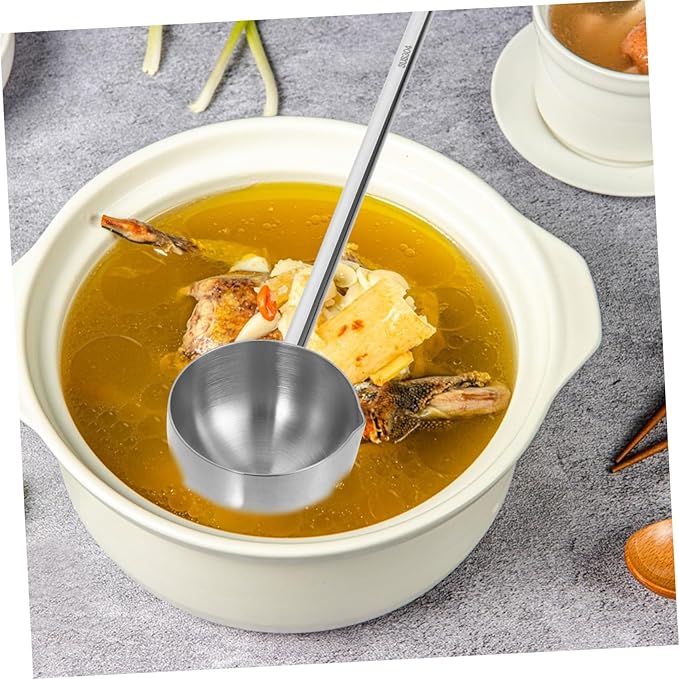 PRETYZOOM Stainless Steel Soup Ladle Stainless Steel Water Spoon for Serving Soups Sauces and Oils Home Kitchens and Restaurants Lightweight and Design