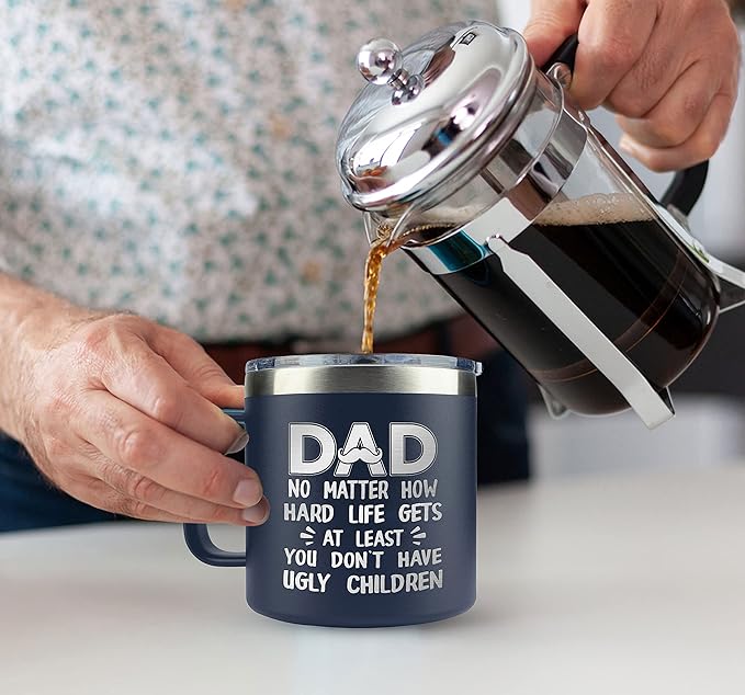 Christmas Gifts for Dad, Men - Gifts for Dad from Daughter, Son - Dads Birthday Gift Ideas, Happy Birthday gifts for Dads, Fathers - Best Dad Ever Gift, Present for dads - 14 Oz dad Mug