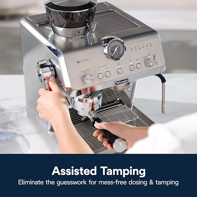 De'Longhi La Specialista Opera Espresso Machine – Cold Brew & Espresso Maker with Smart Tamping, Burr Grinder, Milk Steam Wand/Frother & 19-Bar Pressure – For Lattes & Cappuccinos