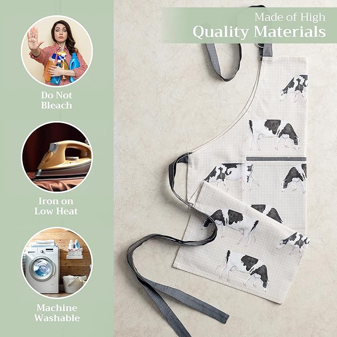 Maison d' Hermine 100% Cotton Apron for women with Pocket Kitchen Chef Apron for Men Cooking Gardening Server Waitress