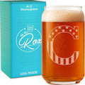 Monogram Beer Glasses for Men (A-Z) 16 oz - Beer Gifts for Men Brother Son Dad Neighbor - Unique Gifts for Him - Personalized Drinking Gift Beer Glass Mugs - Engraved Beer Can Glass (C)