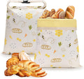 Beeswax Bread Bags for Sourdough, 2 Pack Reusable Bees Wax Bread Bag for Homemade Bread, Natural Beeswax Cotton Food Storage Bag to Keep Fresh(17"×13")
